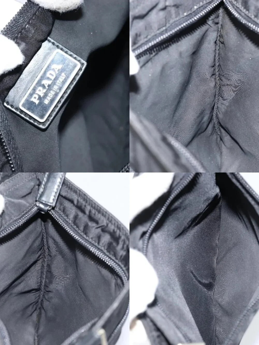 PRADA Shoulder Bag Nylon Black Silver Auth 173668 - Picture 15 of 16